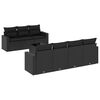vidaXL Salon de jardin 8 pcs avec coussins noir r&eacute;sine tress&eacute;e
