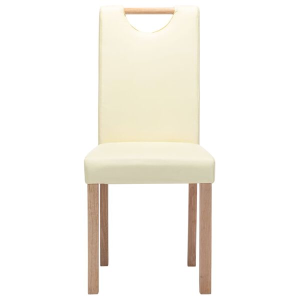 vidaXL Chaises &agrave; manger lot de 2 cr&egrave;me similicuir