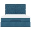 vidaXL Cadre de lit ottoman avec matelas bleu fonc&eacute; 140x200 cm velours