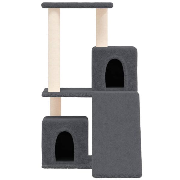 vidaXL Arbre &agrave; chat avec griffoirs en sisal Gris fonc&eacute; 82 cm