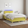 vidaXL Sommier &agrave; lattes de lit avec matelas LED Vert 120x200 cm Tissu