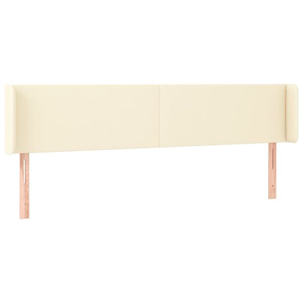vidaXL T&ecirc;te de lit avec oreilles Cr&egrave;me 183x16x78/88 cm Similicuir
