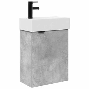 vidaXL Meuble de salle de bain avec robinet Gris b&eacute;ton