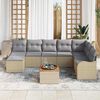 vidaXL Ensemble de canap&eacute; de jardin 9 pcs Beige et Gris clair