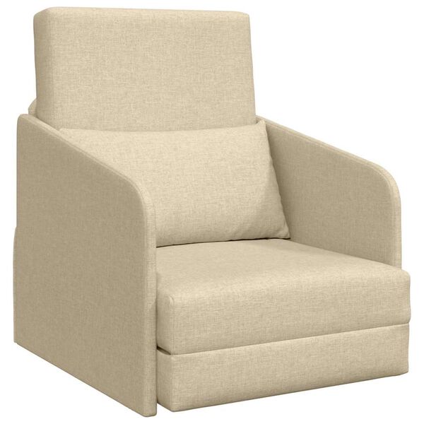 vidaXL Canap&eacute;-Lit 60cm Cr&egrave;me tissu