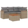 vidaXL Salon de jardin avec coussins 5 pcs beige r&eacute;sine tress&eacute;e