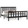 vidaXL Cadre de lit sans matelas noir bois de pin massif