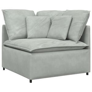 vidaXL Module d'angle pour canap&eacute; modulable avec coussins gris clair 100 cm