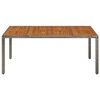 vidaXL Table de jardin dessus en bois Gris 190x90x75 cm R&eacute;sine tress&eacute;e