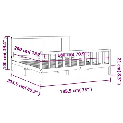 vidaXL Cadre de lit sans matelas bois massif de pin