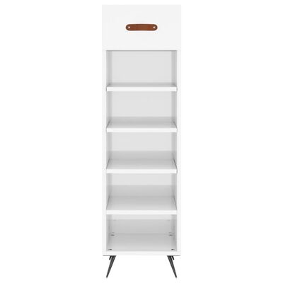 vidaXL Armoire à chaussure Blanc brillant 30x35x105 cm Bois ingénierie