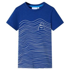 T-shirt pour enfants bleu fonc&eacute; 128