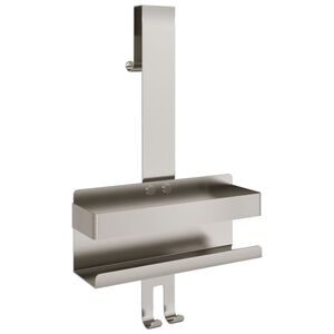 vidaXL Support de douche suspendu acier inoxydable 304 bross&eacute;
