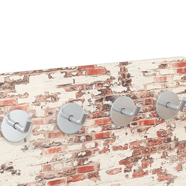 vidaXL Porte-manteau mural 80x30 cm Verre tremp&eacute; Mur de brique