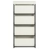 vidaXL &Eacute;tag&egrave;re de rangement avec 4 paniers en tissu Acier Cr&egrave;me