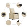 vidaXL Fauteuil inclinable &eacute;lectrique Cr&egrave;me Tissu