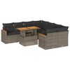 vidaXL Salon de jardin avec coussins 9 pcs gris r&eacute;sine tress&eacute;e acacia