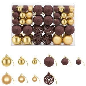 vidaXL Ensemble de boules de No&euml;l 100 pcs 3/4/6 cm Marron/Bronze/Dor&eacute;