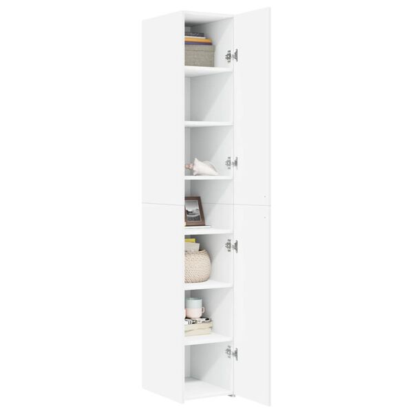 vidaXL Buffet haut blanc 30x42,5x185 cm bois d'ingénierie