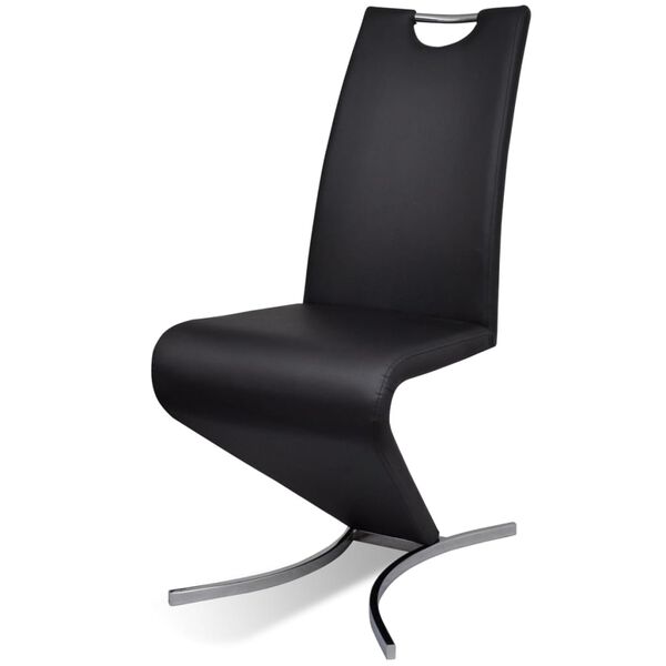 vidaXL Chaises &agrave; manger lot de 2 noir similicuir