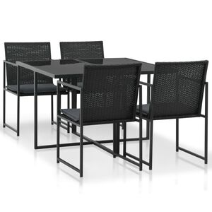 vidaXL Ensemble &agrave; manger d'ext&eacute;rieur 5pcs avec coussins R&eacute;sine tress&eacute;e