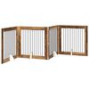vidaXL Porte de chien pliable avec supports 4 pc Bois ancien 401 cm