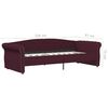 vidaXL Lit avec &eacute;clairage USB Violet Tissu 90x200 cm