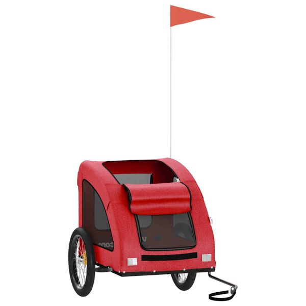vidaXL Remorque de v&eacute;lo pour animaux de compagnie rouge