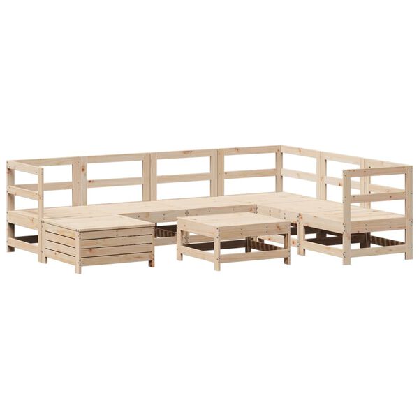 vidaXL Salon de jardin 8 pcs bois de pin massif