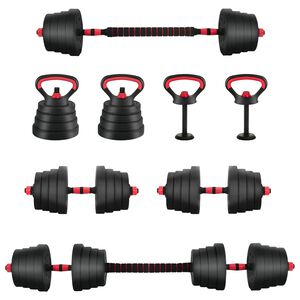vidaXL Set d'halt&egrave;res 4-en-1 30 kg Noir et Rouge