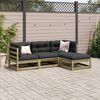 vidaXL Salon de jardin 4 pcs avec coussins bois de pin impr&eacute;gn&eacute;