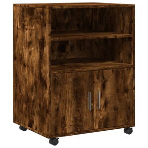 vidaXL Armoire &agrave; roulettes ch&ecirc;ne fum&eacute; 60x48x81 cm bois d'ing&eacute;nierie