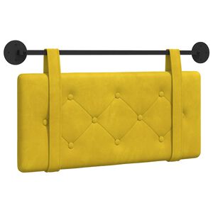 vidaXL T&ecirc;te de lit suspendue Jaune Velours