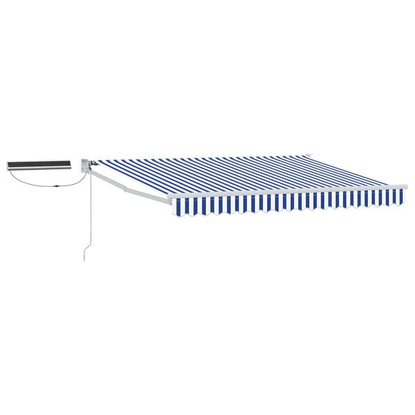vidaXL Auvent r&eacute;tractable &eacute;lectrique Bleu et Blanc 2,5 x 2 m
