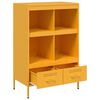 vidaXL Buffet haut jaune moutarde 68x39x101,5 cm acier
