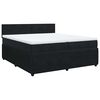 vidaXL Sommier &agrave; lattes de lit et matelas Noir 200x200 cm Velours