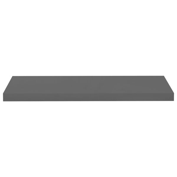 vidaXL &Eacute;tag&egrave;re murale flottante Gris brillant 80x23,5x3,8 cm MDF