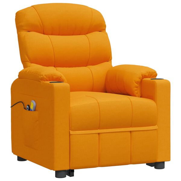 vidaXL Fauteuil de massage Jaune foncé Tissu