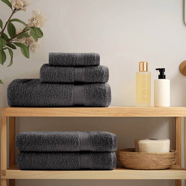 vidaXL Serviettes de qualit&eacute; sup&eacute;rieure SOLUND 4 pcs anthracite