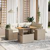 vidaXL Salon de jardin avec coussins 5 pcs beige r&eacute;sine tress&eacute;e
