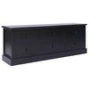 vidaXL Meuble TV Noir 108x30x40 cm Bois de Paulownia solide