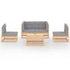 vidaXL Salon de jardin 5 pcs avec coussins Bois de pin massif