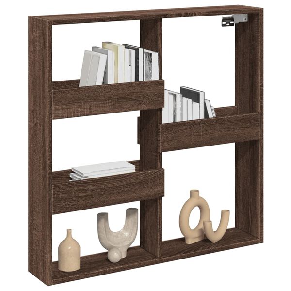 vidaXL Armoire murale ch&ecirc;ne marron 80x15x80 cm bois d'ing&eacute;nierie