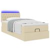 vidaXL Cadre de lit ottoman avec matelas cr&egrave;me 90x190 cm tissu