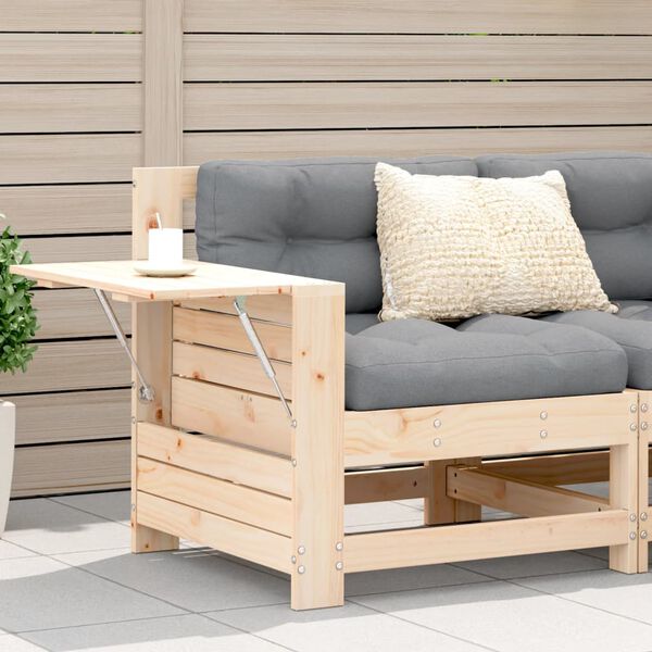 vidaXL Canap&eacute; de jardin accoudoir avec coussin bois massif de pin