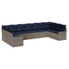 vidaXL Ensemble de canap&eacute; de jardin avec coussin 10 pcs Gris polyrotin
