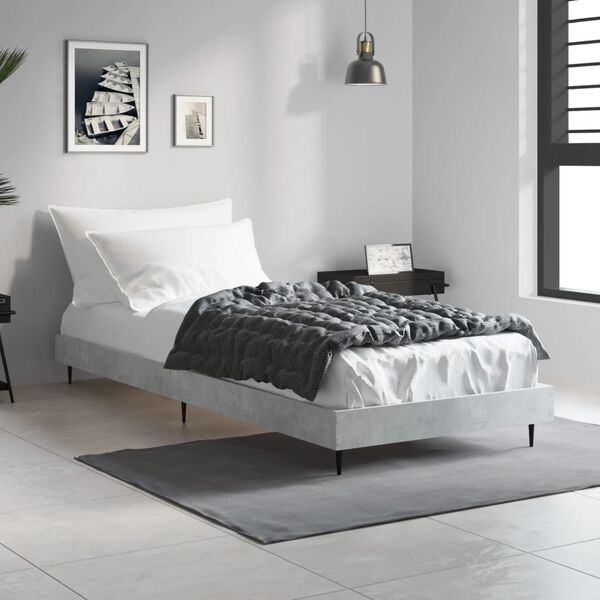 vidaXL Cadre de lit sans matelas gris b&eacute;ton 75x190 cm