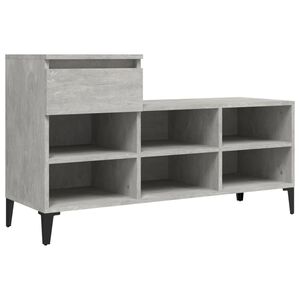 vidaXL Armoire &agrave; chaussures Gris b&eacute;ton 102x36x60 cm Bois d'ing&eacute;nierie