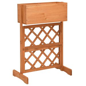 vidaXL Jardini&egrave;re &agrave; treillis de jardin Orange 45x30x74cm Bois de sapin