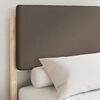 vidaXL Cadre de lit avec t&ecirc;te de lit rembourr&eacute;e Taupe 135 x 190 cm